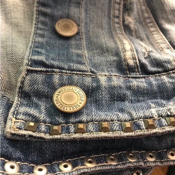 Little girls American Eagle Denim Jean Jacket. Boho. Grommet embellishments - Picture 4 of 6